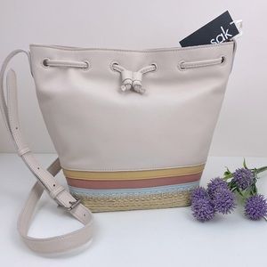 The Sak genuine leather drawstring crossbody handbag with magnetic closure NWT!